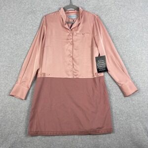 Tuckernuck Delfina Button Front Dress Womens Size M Pink Quiet Luxury Preppy